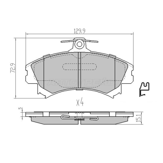 Колодки тормозные перед MITSUBISHI COLT VI 02-12 SAT