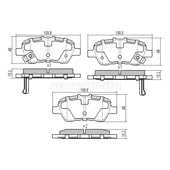 Колодки тормозные зад HONDA CIVIC FB/FN/FK 12-/ODYSSEY RB# 03-08/STEPWAGON RG# 05-09 SAT