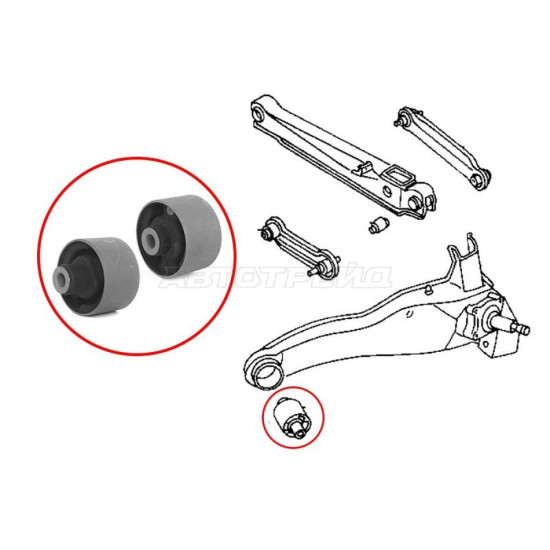 Сайлентблок заднего продольного рычага MITSUBISHI LANCER/MIRAGE 95-03/SPACE STAR 98-04/CARISMA 95-03 SAT
