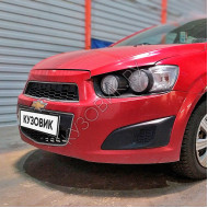 Бампер передний в цвет кузова Chevrolet Aveo T300 (2011-2015) GQV - Flame Red - Красный