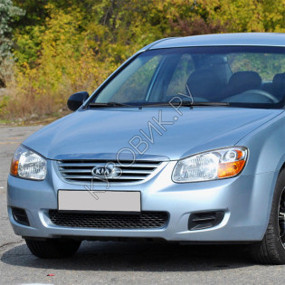 Бампер передний грунт черный в цвет кузова Kia Cerato 1 (2007-) рестайлинг