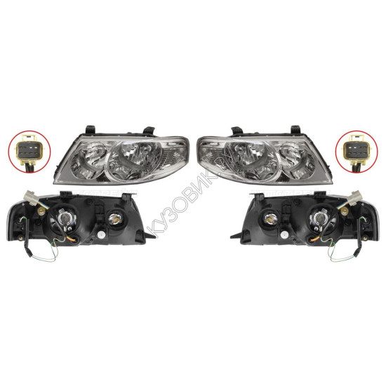 Фары Ниссан Альмера Nissan Almera Classic B10 (2006-2012) комплект 2 штуки левая и правая SAT высокое качество