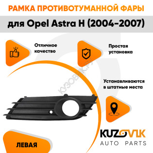 Рамка противотуманной фары левая Opel Astra H (2004-2007) дорестайлинг KUZOVIK Рамка противотуманной фары левая Opel Astra H (2004-2007) дорестайлинг KUZOVIK