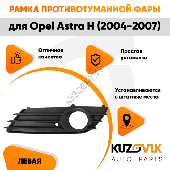 Рамка противотуманной фары левая Opel Astra H (2004-2007) дорестайлинг KUZOVIK